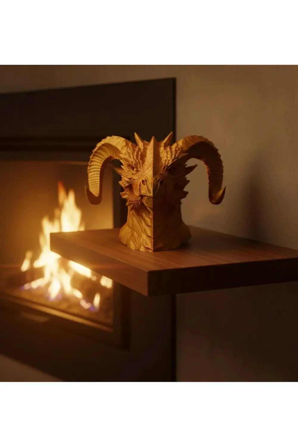 BFS Asil Tasarım Gold–Red Ejderha Heykeli Hediyelik Fantastik Dek