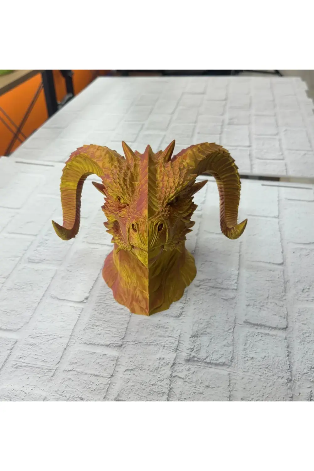 BFS Asil Tasarım Gold–Red Ejderha Heykeli Hediyelik Fantastik Dek