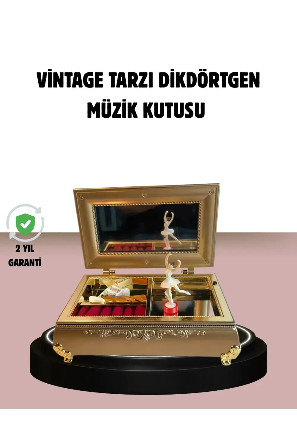 BFS Balerinli Müzikli Takı Kutusu Piyano Tasarım Kız Çocuk Hediye