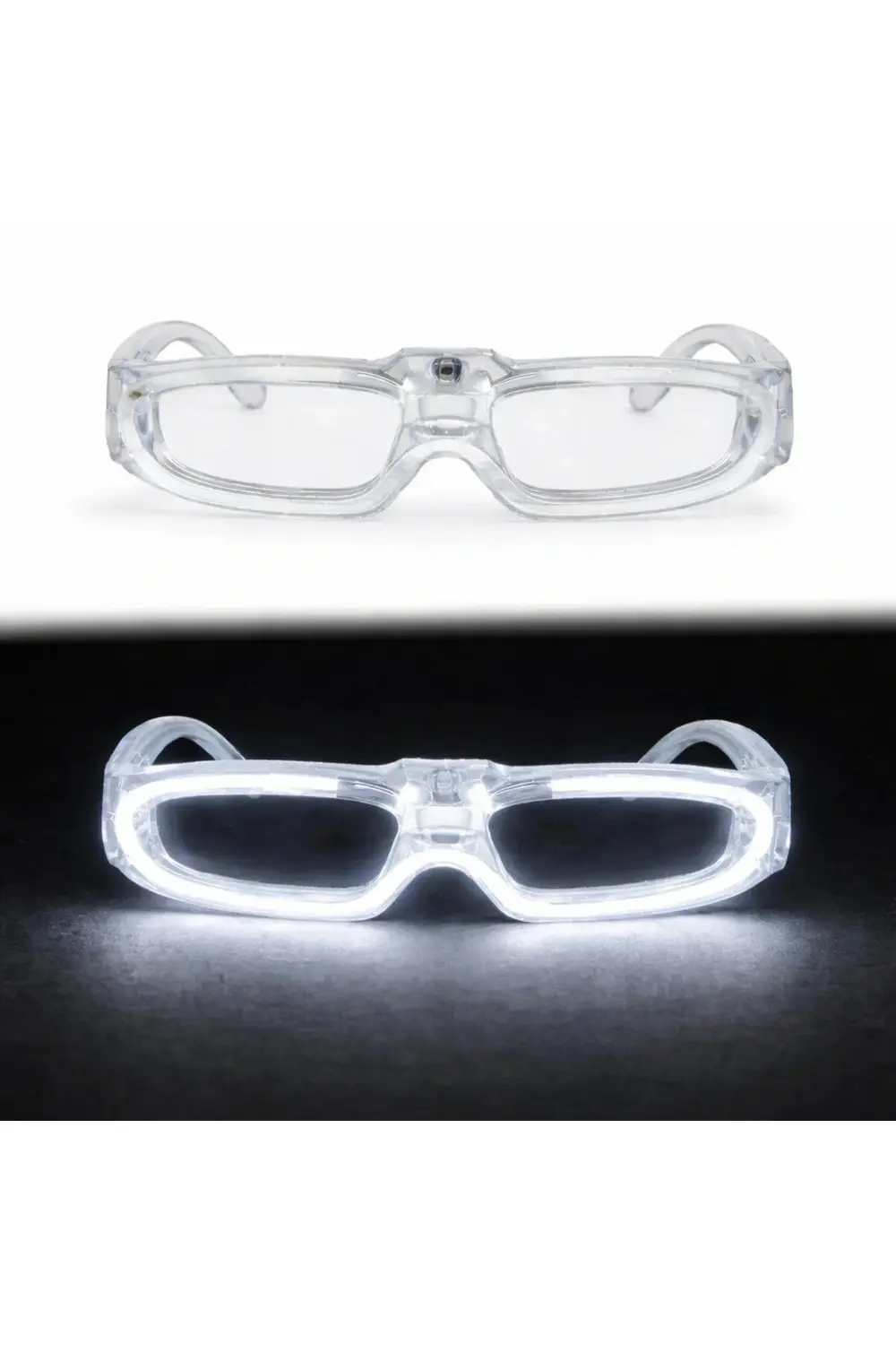 BFS Beyaz LED Işıklı Parti Gözlüğü 3 Modlu – Gece Eğlence Gözlüğü