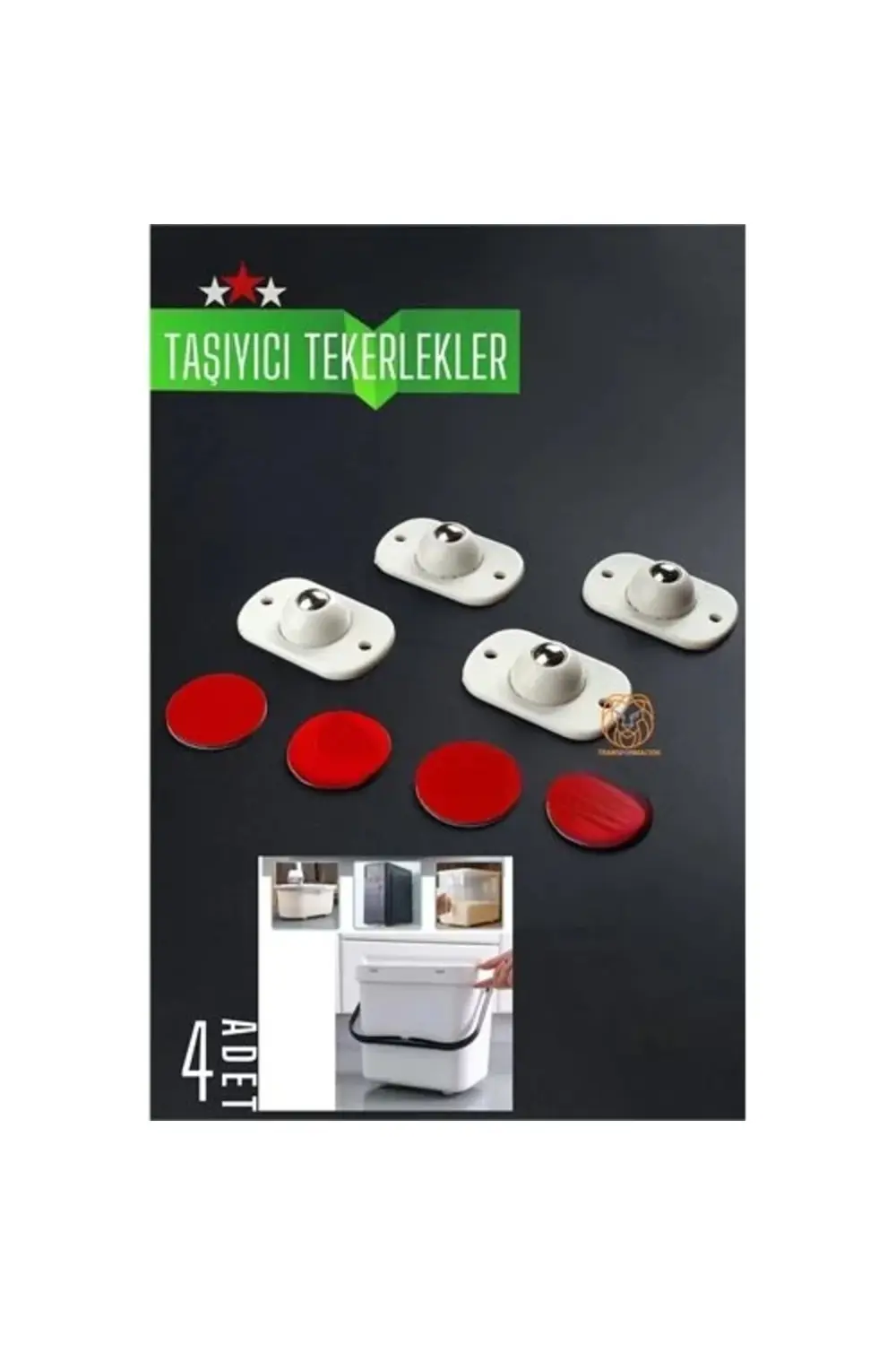 Bfs Bilyeli Mini Taşıyıcı Tekerlek Seti 360D Yapışkanlı