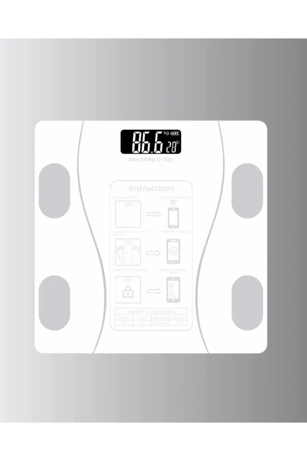 BFS Bluetooth Akıllı Tartı – 8 Fonksiyonlu Dijital Baskül, 180 kg