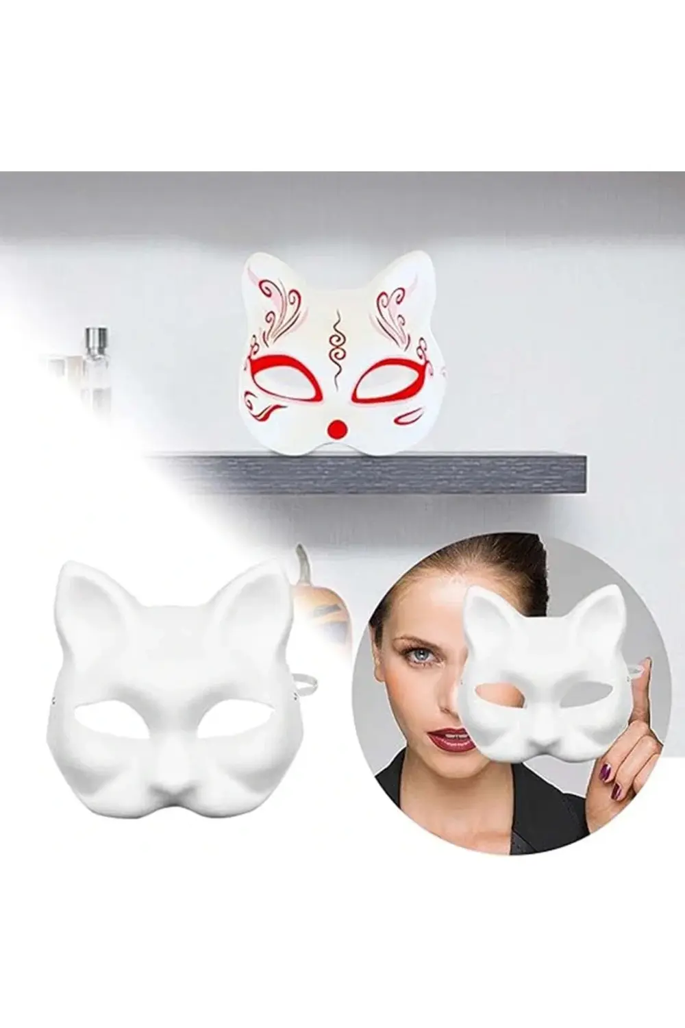 BFS Boyanabilir Kedi Model Maske – Kendi Tasarımını Oluştur