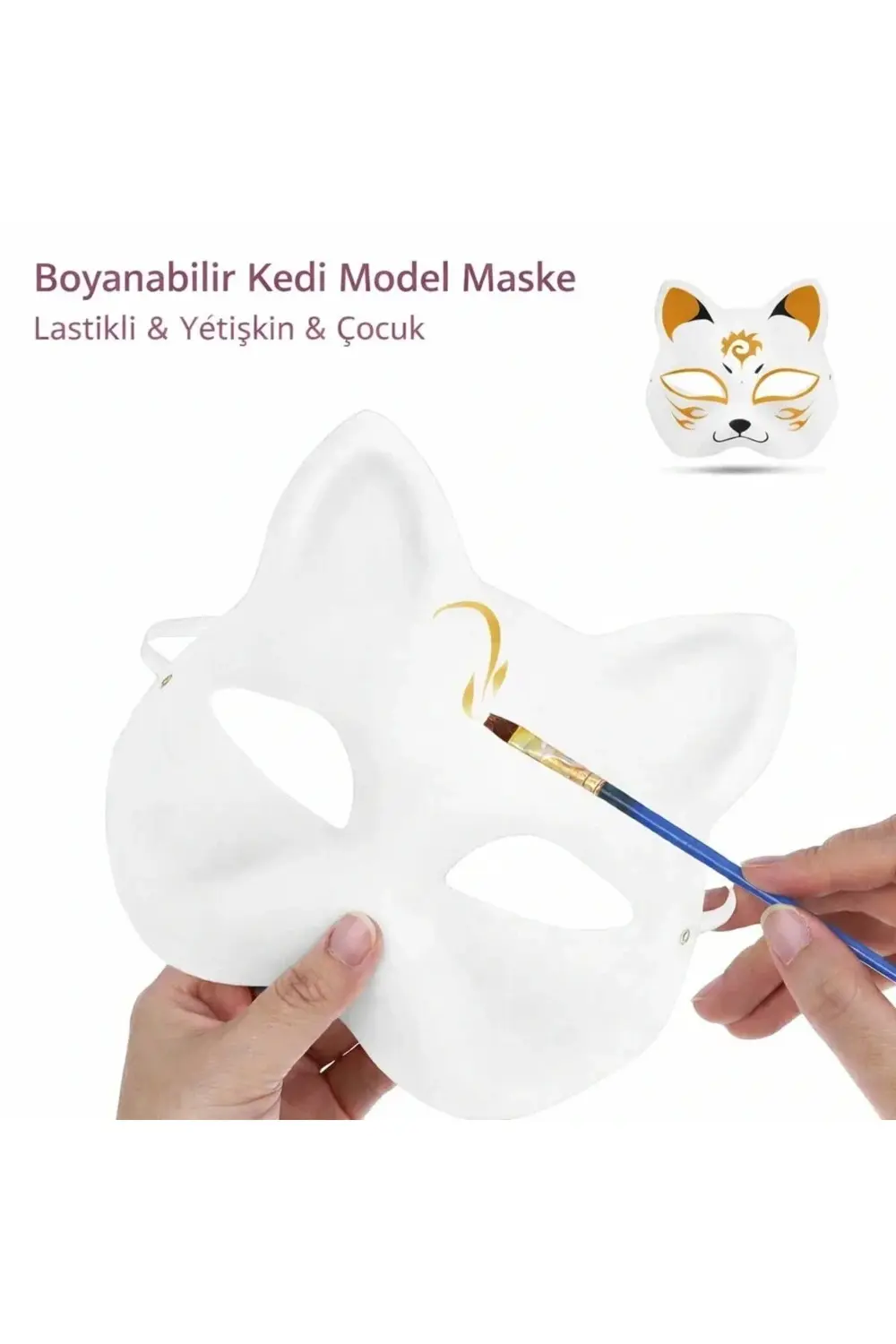 BFS Boyanabilir Kedi Model Maske – Kendi Tasarımını Oluştur