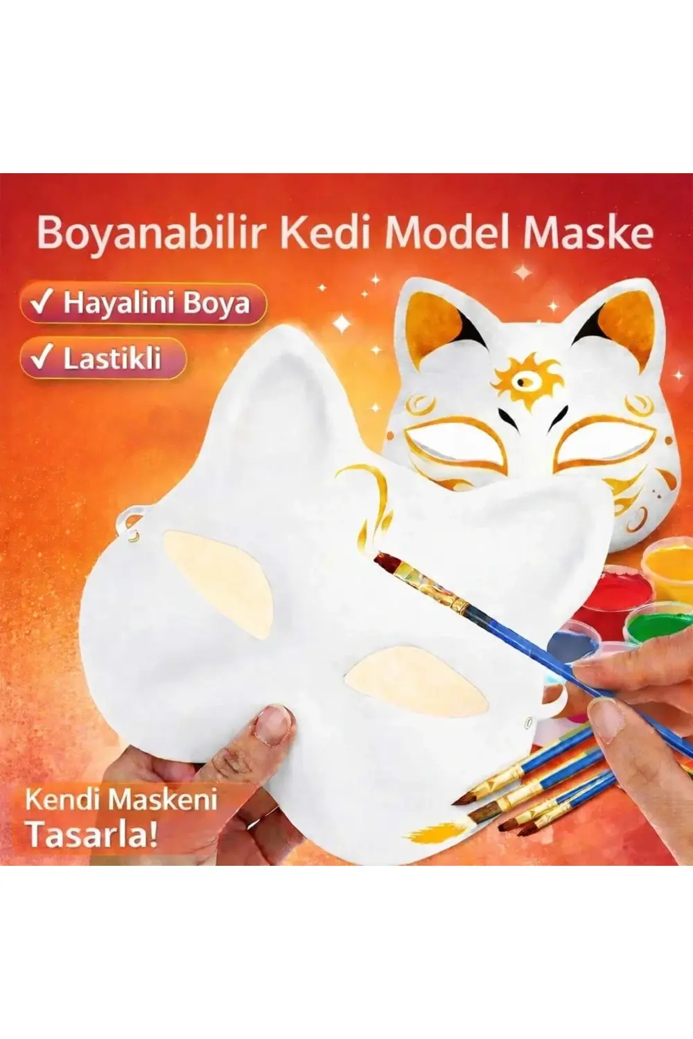 BFS Boyanabilir Kedi Model Maske – Kendi Tasarımını Oluştur