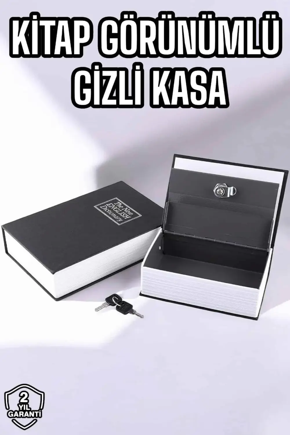 BFS Büyük Boy Anahtarlı Kitap Görünümlü Gizli Kasa Çelik Kasa Alt