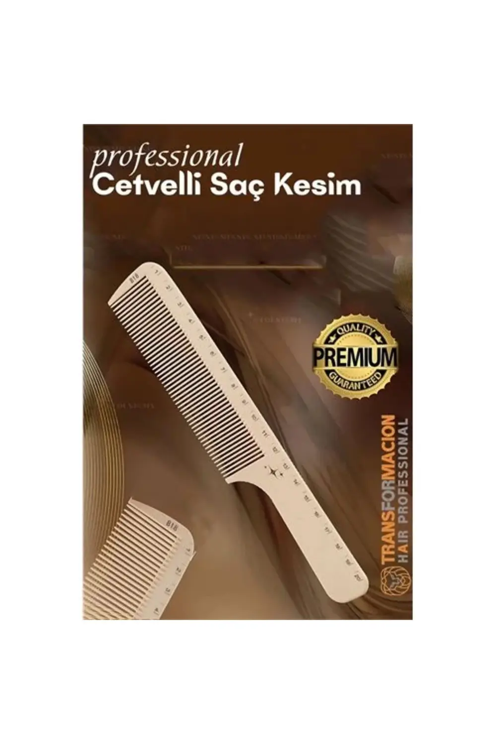 Bfs Cetvelli Saç Kesim Tarağı - Berber Kuaför Saç Kesim Tarağı Pr