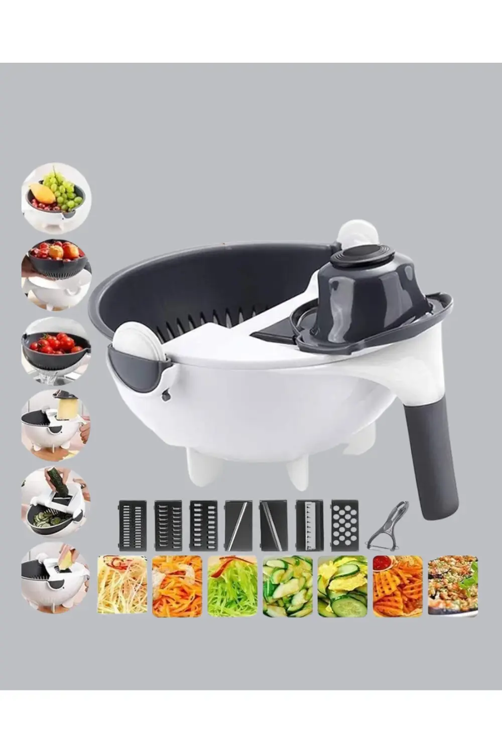 BFS Çok Fonksiyonlu Döner Rende Süzgeç Hazneli Ergonomik Sebze Do