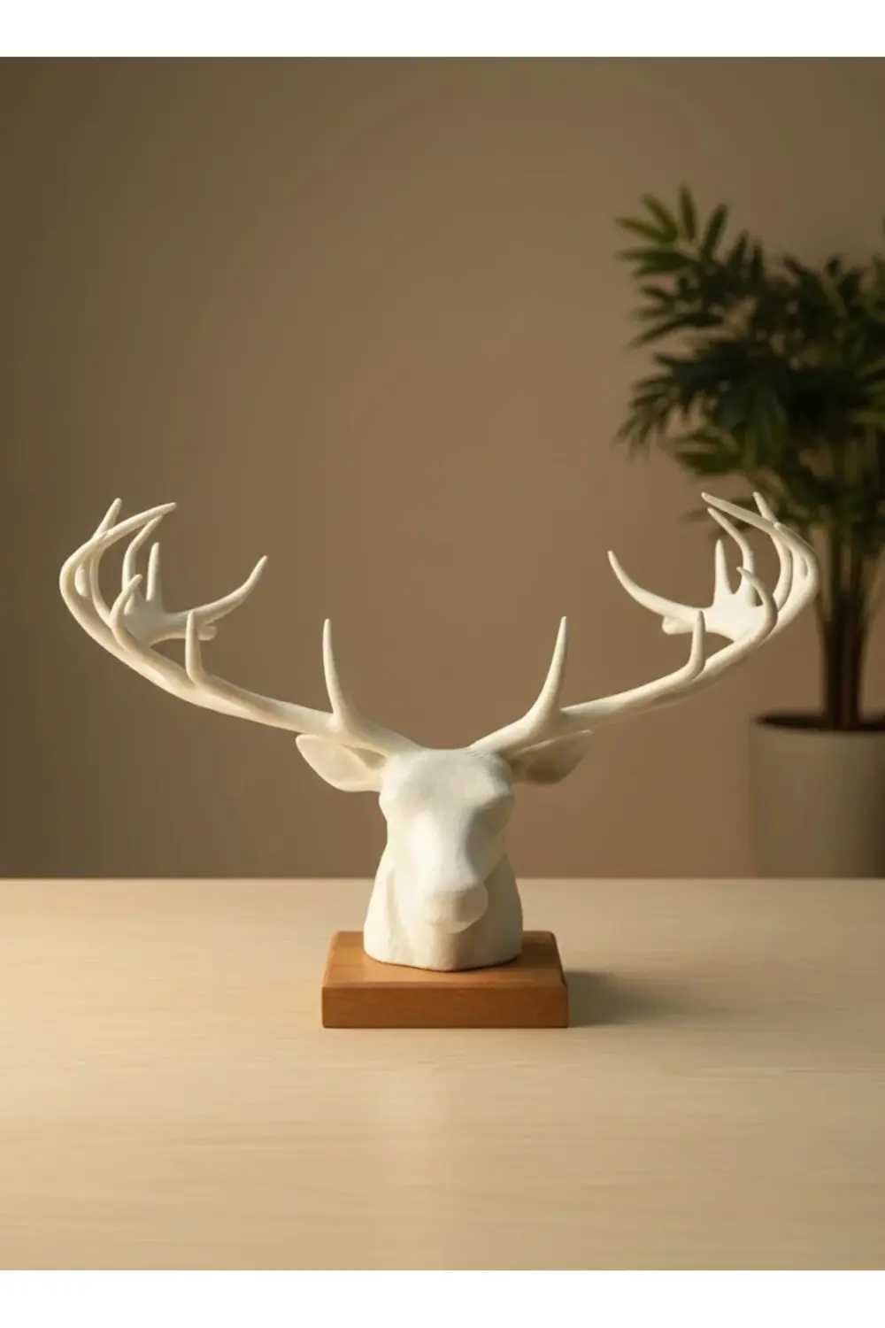 BFS Dekoratif Geyik Başı Heykel 25 cm Modern Minimal Tasarım