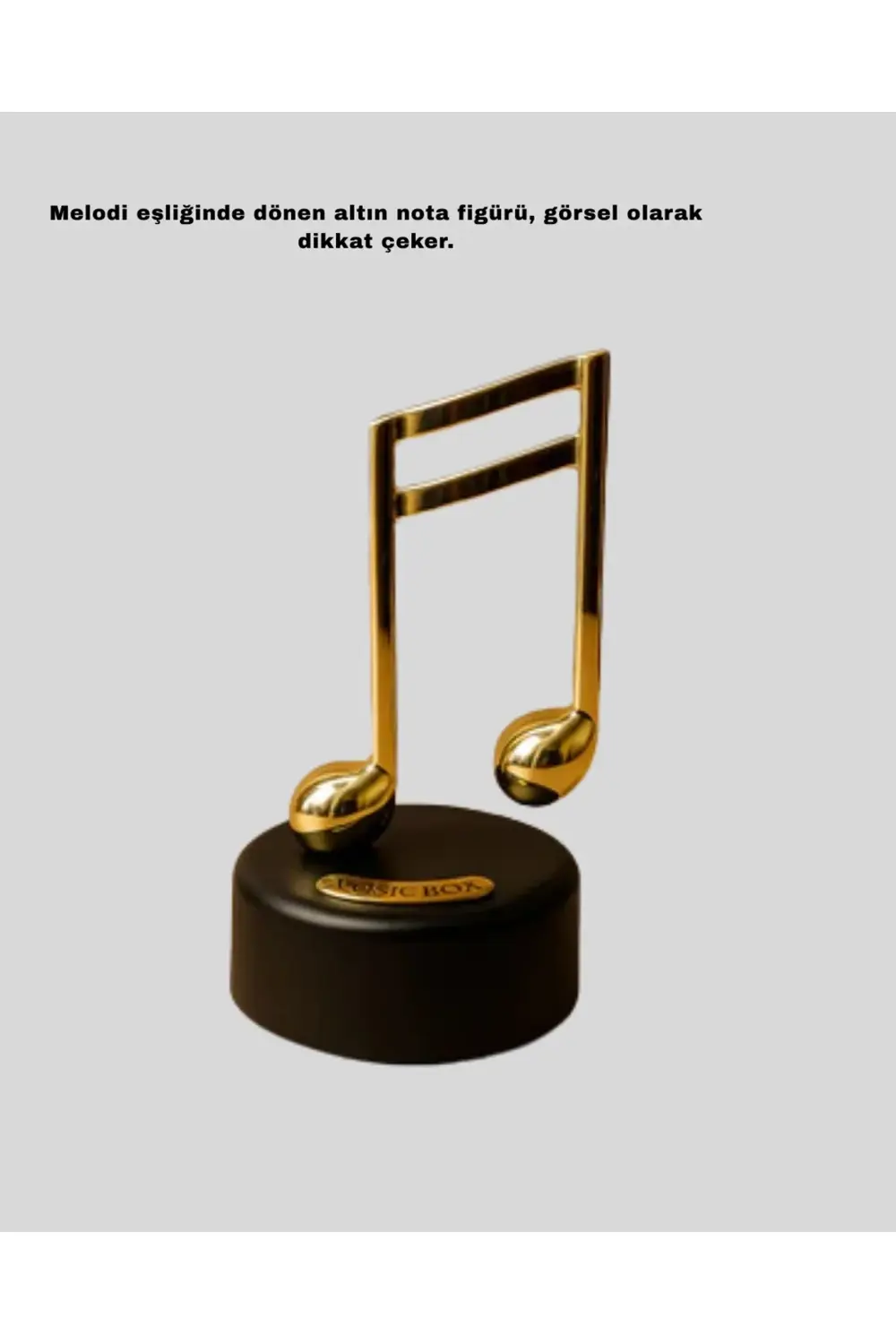 BFS Dönen Nota Figürlü Müzik Box Işıltılı Dekoratif Tasarım