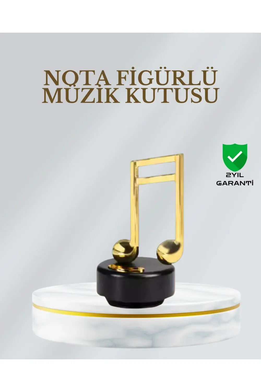 BFS Dönen Nota Figürlü Müzik Box Işıltılı Dekoratif Tasarım