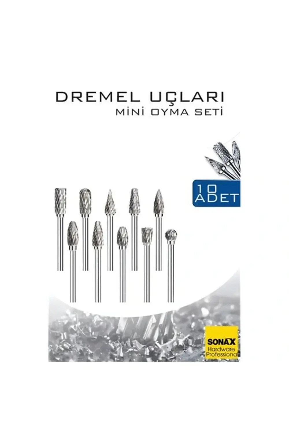 BFS Dremel Uyumlu Mini Oyma Gravür Uç Seti – 10'lu Tungsten Karbü
