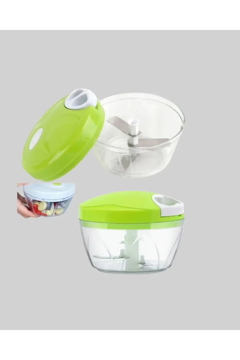 BFS El Tipi Yiyecek Kıyıcı Üç Bıçaklı Pratik Doğrayıcı