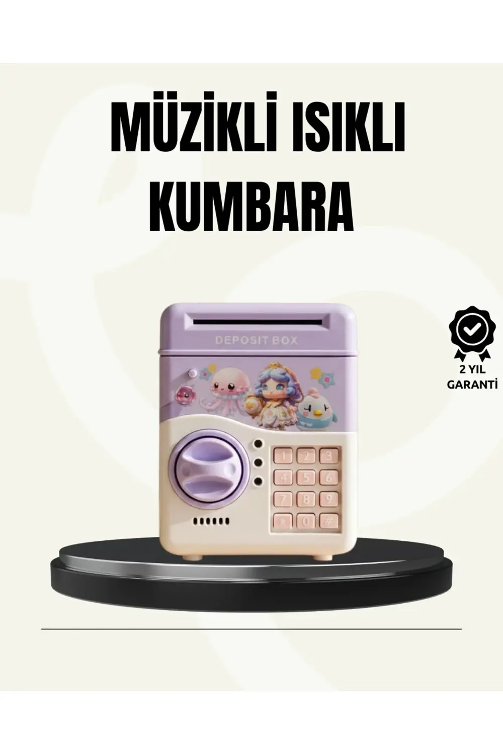 BFS Elektronik Şifreli ATM Görünümlü Çocuk Kumbarası Mor