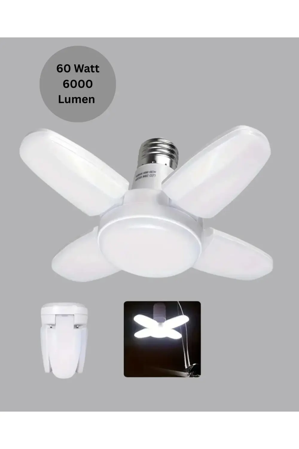 BFS Enerji Tasarruflu LED Ampül 60 Watt 4 Kollu Beyaz Işık