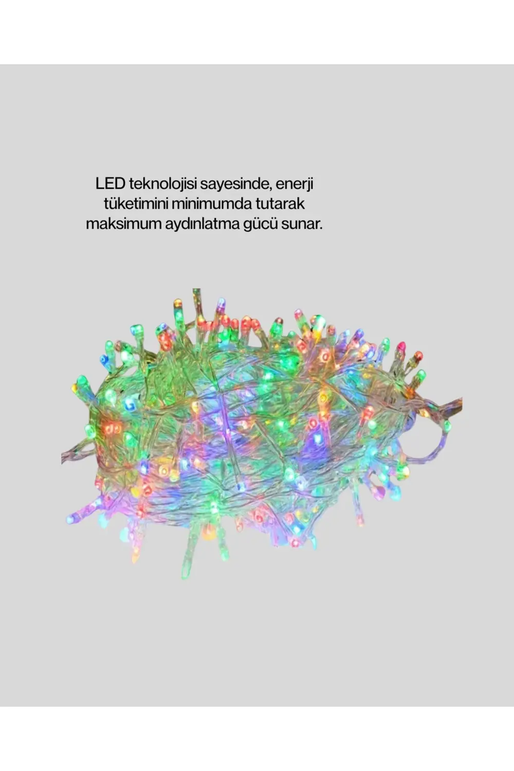 BFS Enerji Tasarruflu Şeffaf Kablo 5 m 50 LED Dekor Işık