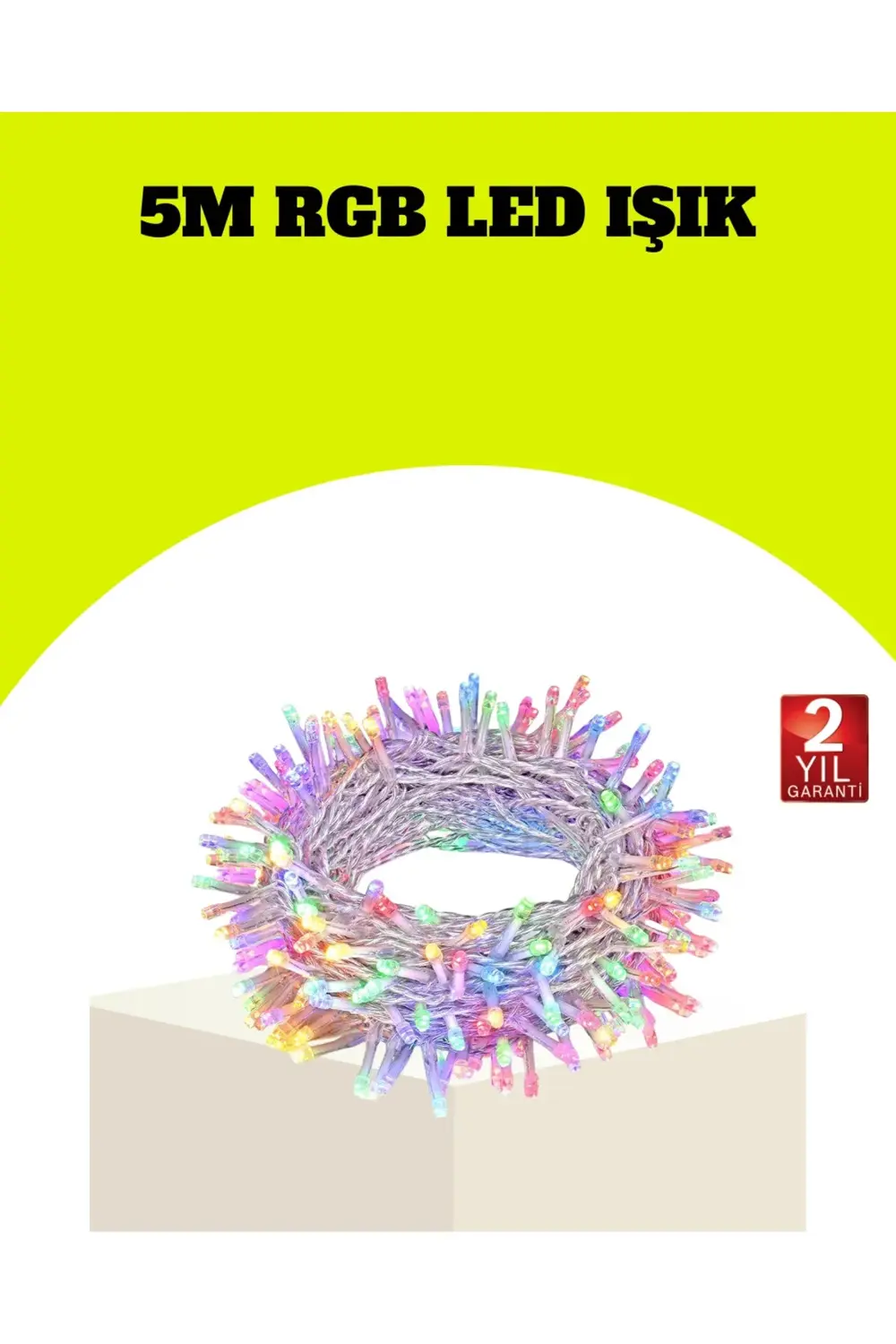 BFS Enerji Tasarruflu Şeffaf Kablo 5 m 50 LED Dekor Işık