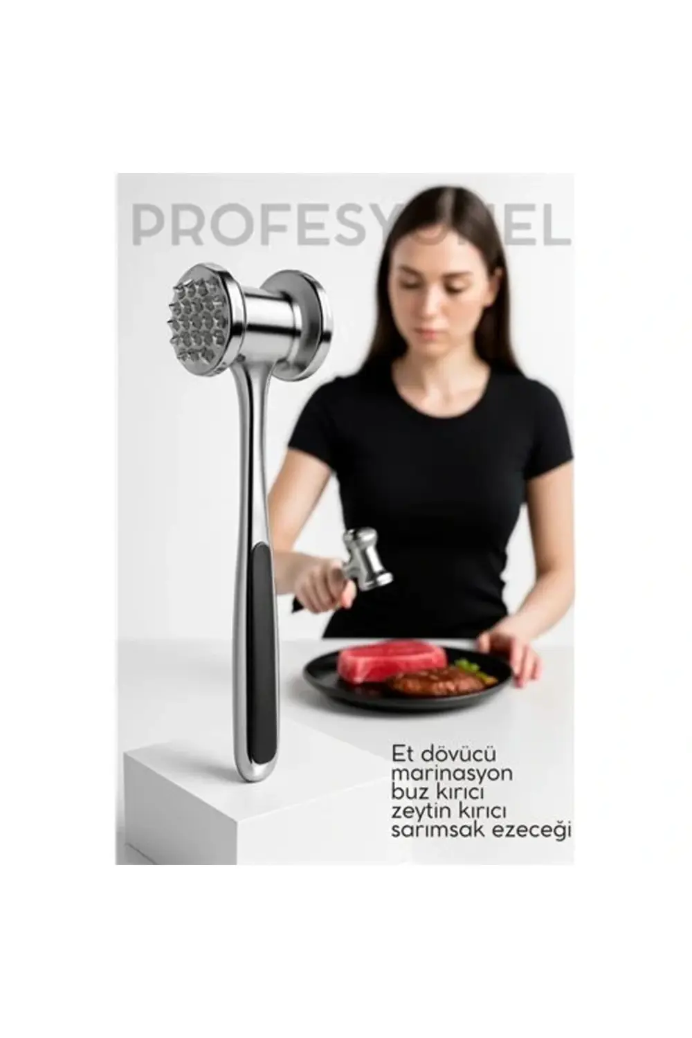 BFS Et Dövücü Tokmağı Profesyonel Paslanmaz Çelik Marinasyon Çeki