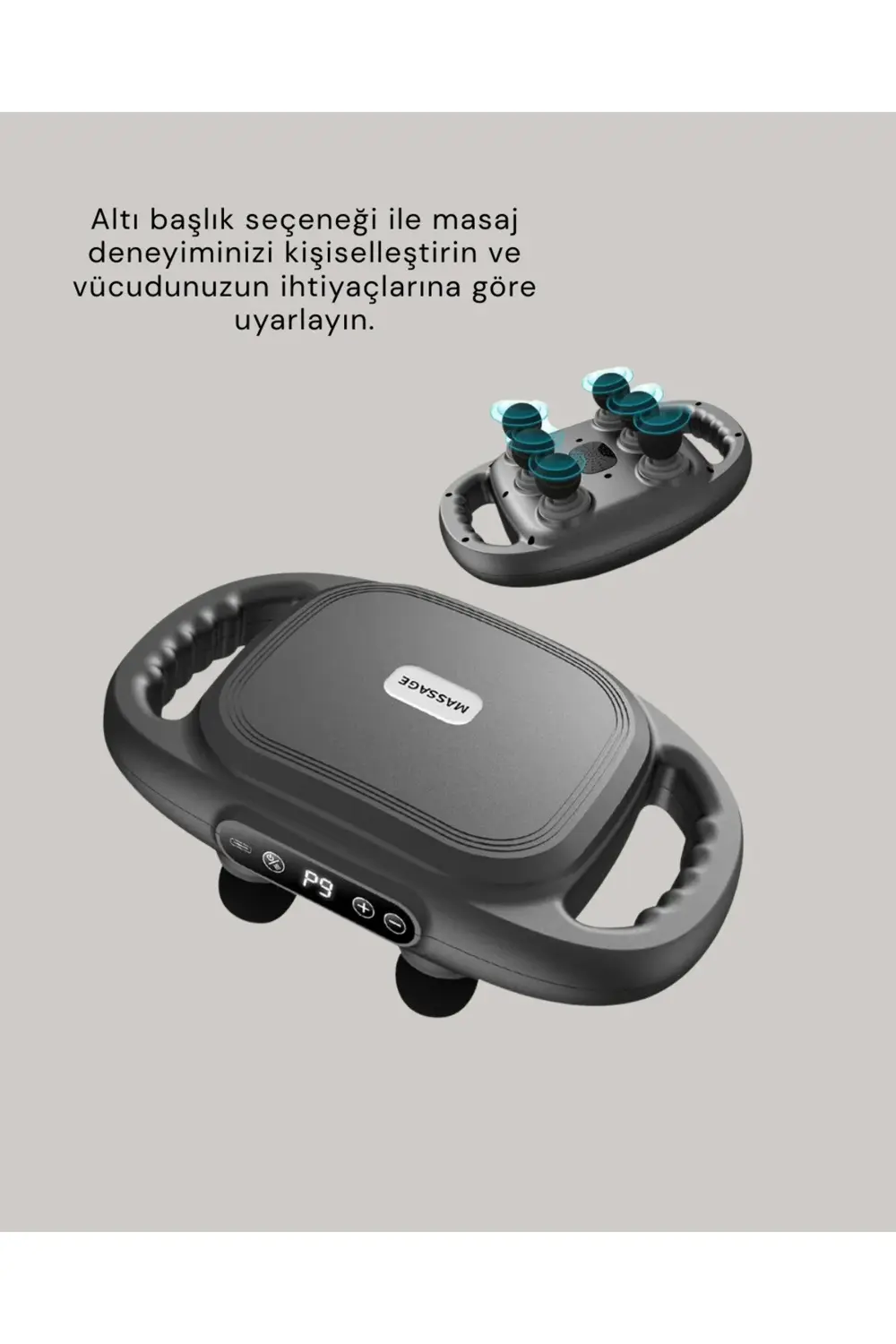 BFS Fonksiyonlu Şarjlı Masaj Aleti 6 Başlık 2000 mAh Ergonomik Gö