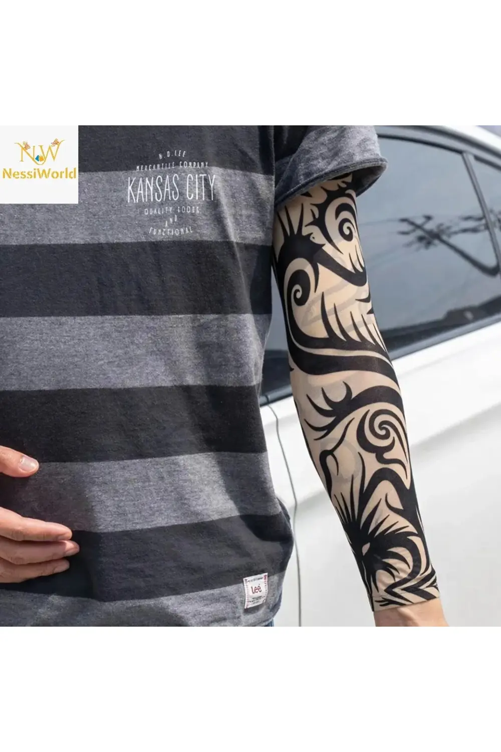 BFS Giyilebilir Kol Dövmesi Çorap Dövme 3D Baskılı Kol Bacak Dövm