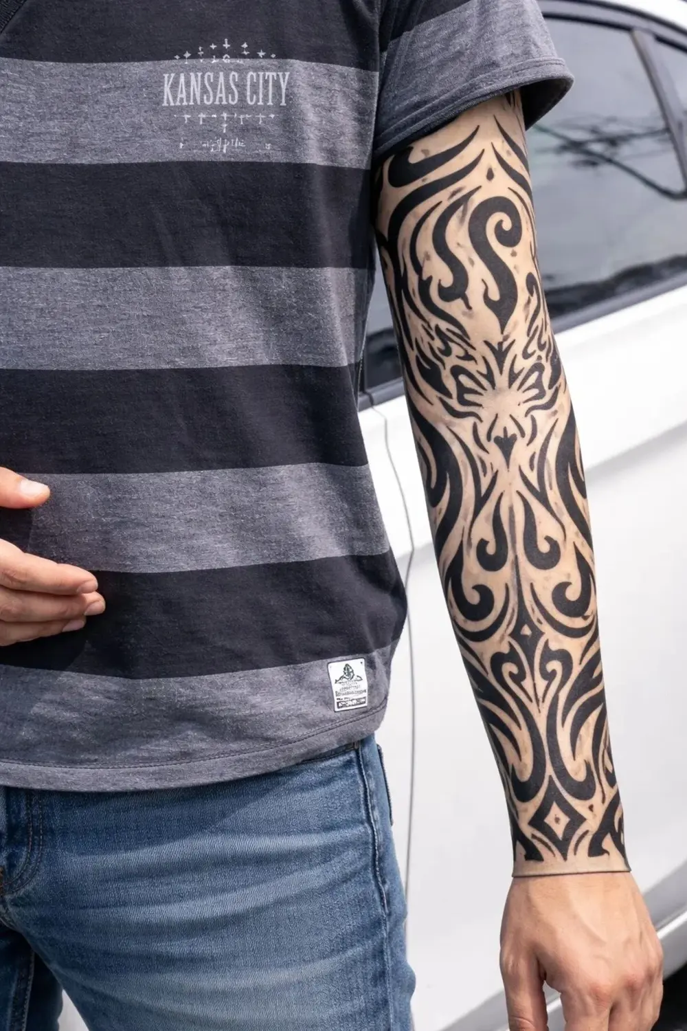 BFS Giyilebilir Kol Dövmesi Çorap Dövme 3d Baskılı Kol Bacak Dövm