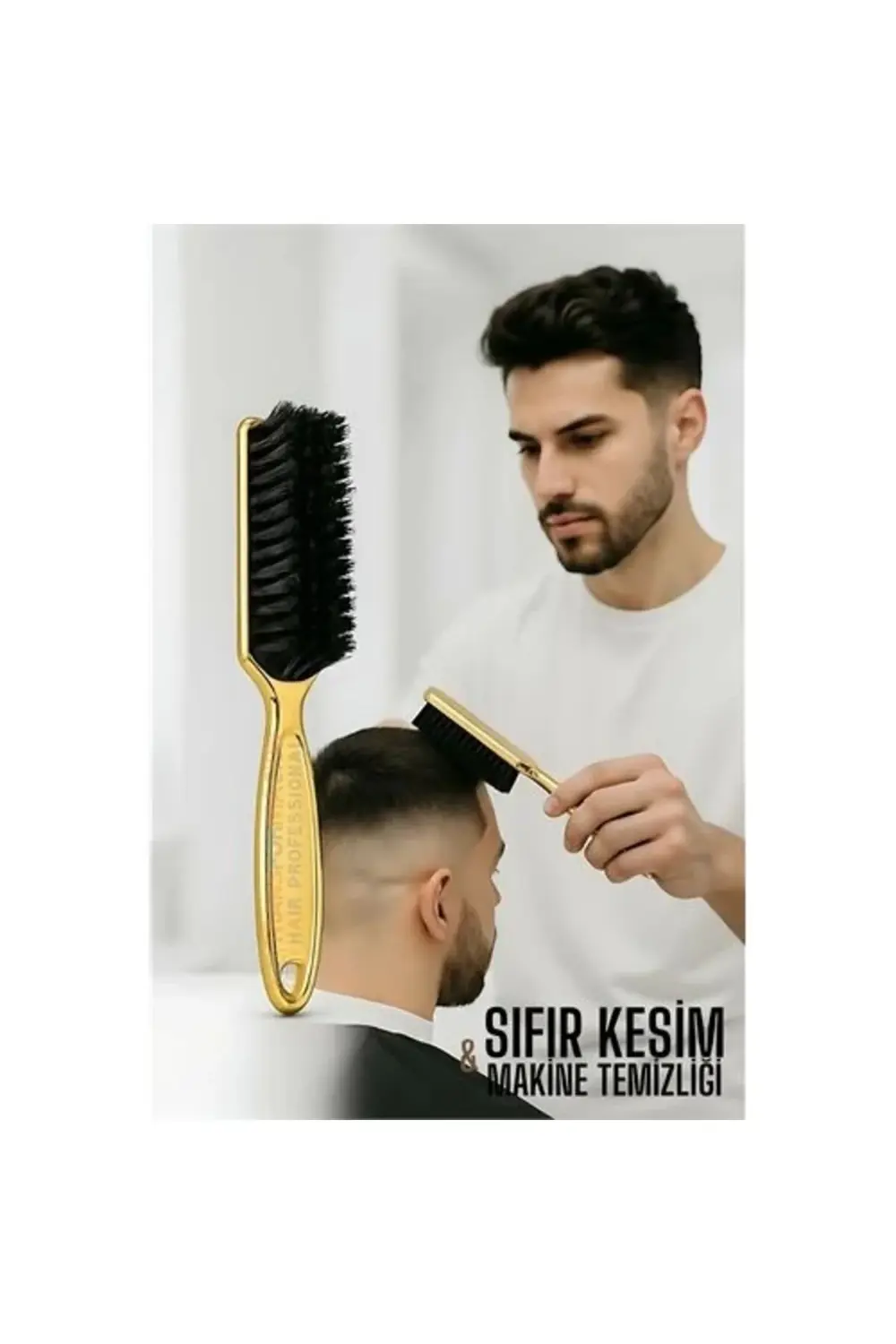 BFS Gold Fade Fırça – Berberler İçin Sıfır Kesim ve Makine Temizl