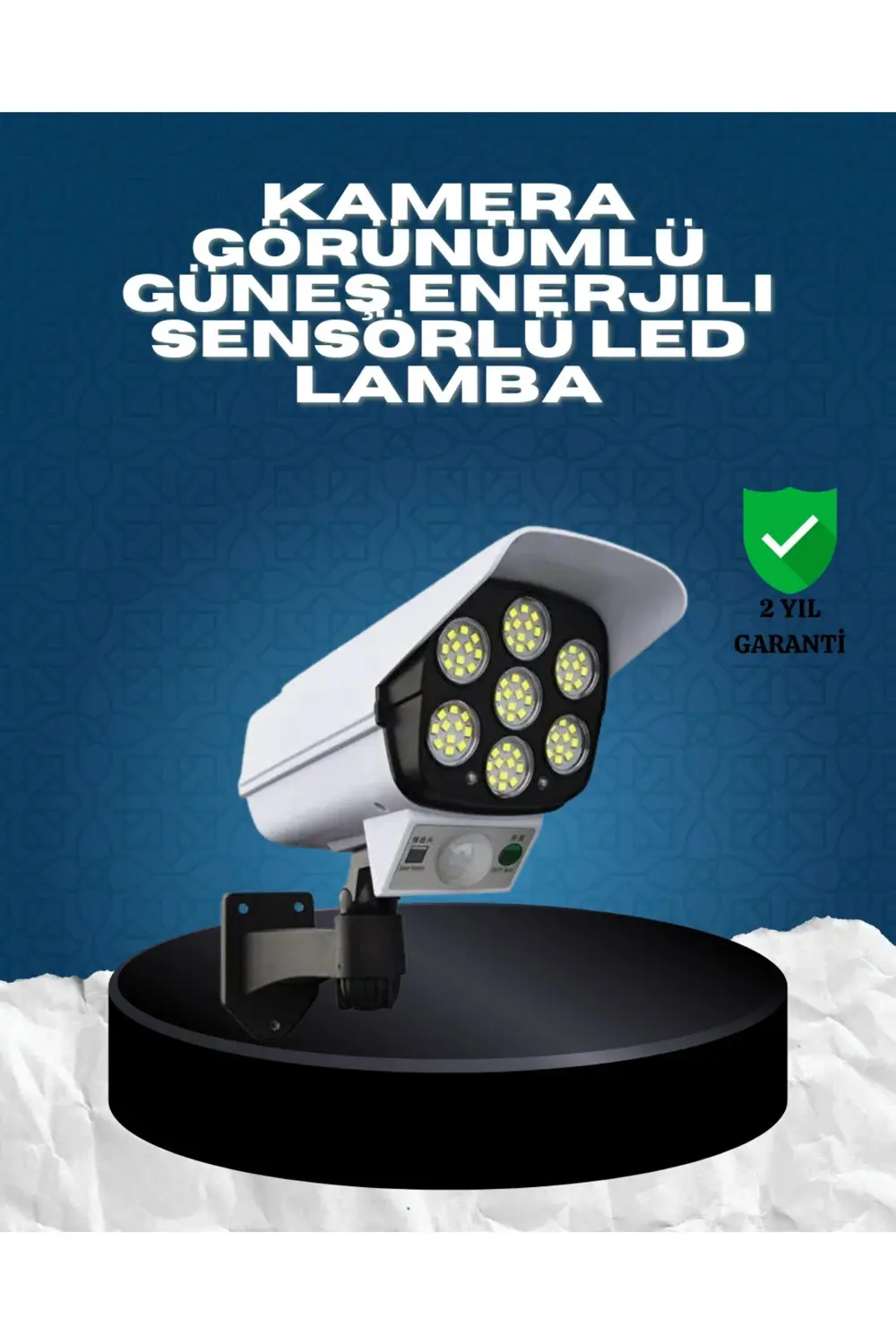 BFS Güneş Enerjili Kamera Görünümlü Hareket Sensörlü LED Duvar La