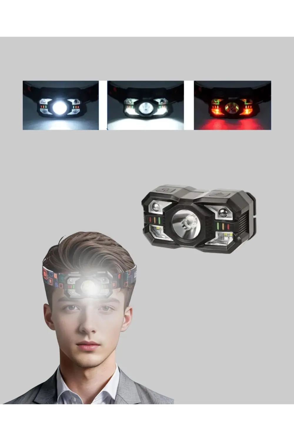 BFS Hareket Sensörlü Şarjlı LED Far Suya Dayanıklı Çok Modlu