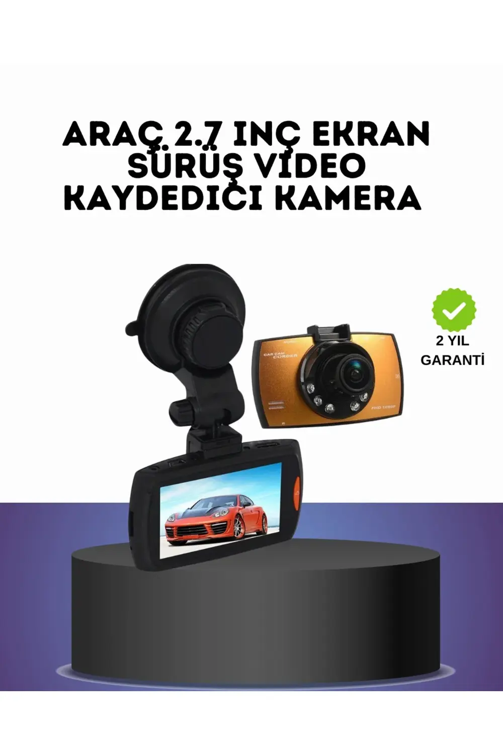 BFS HD Araç Kamerası 2.7 İnç Ekran G Sensor Destekli