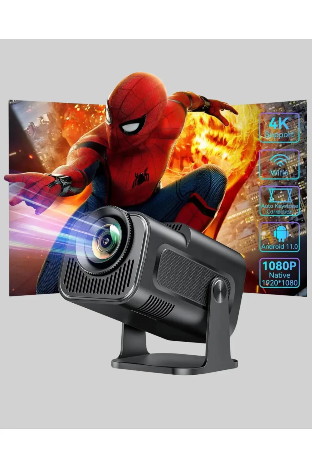 BFS HDMI USB Girişli Akıllı Projeksiyon Cihazı Taşınabilir Düşük