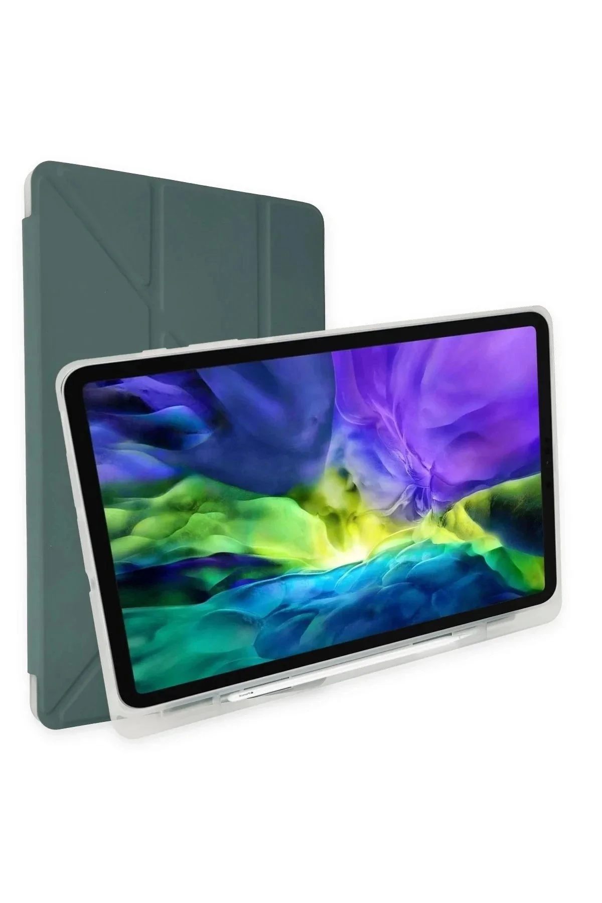 Bfs Ipad 10.2 (8.Nesil) Kılıf Kalemlikli Mars Tablet Kılıfı - Koyu Yeşil