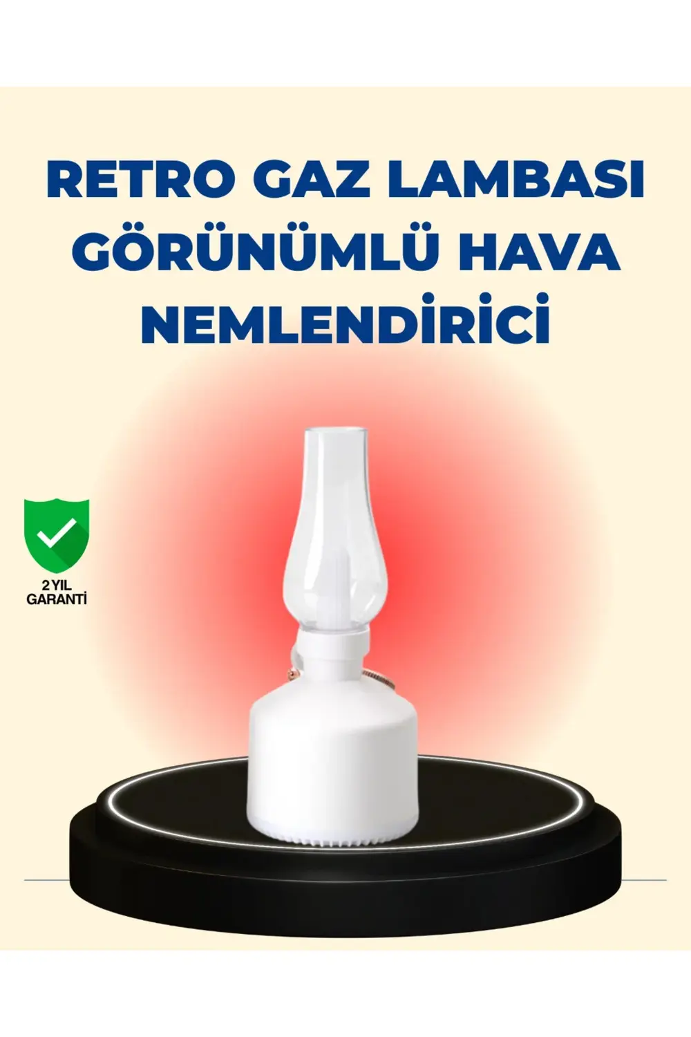 BFS Kablosuz Retro Buhar Makinesi Gaz Lambası Tasarım Ledli Difüz