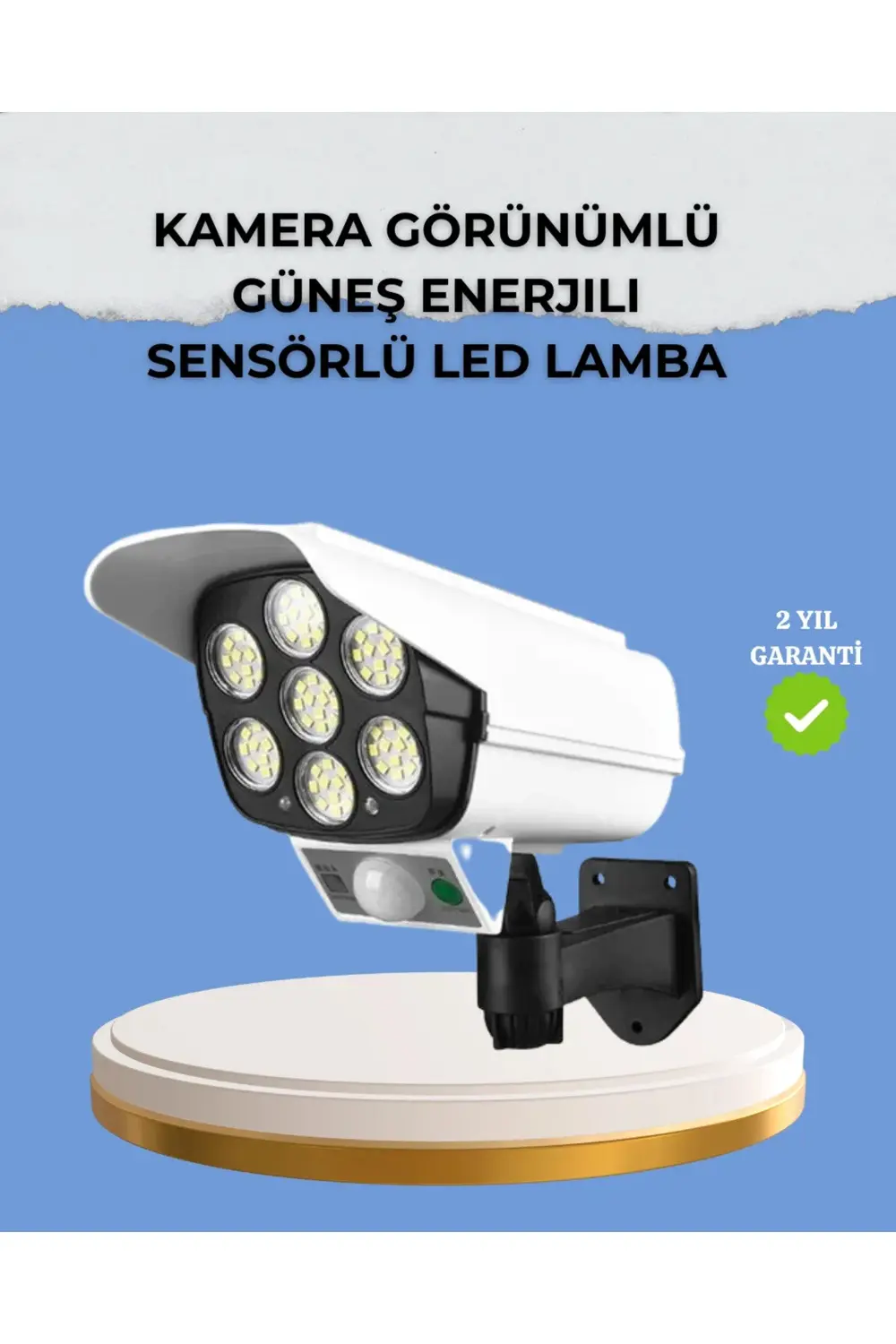 BFS Kamera Görünümlü Solar LED Lamba Hareket Sensörlü Uzaktan Kum