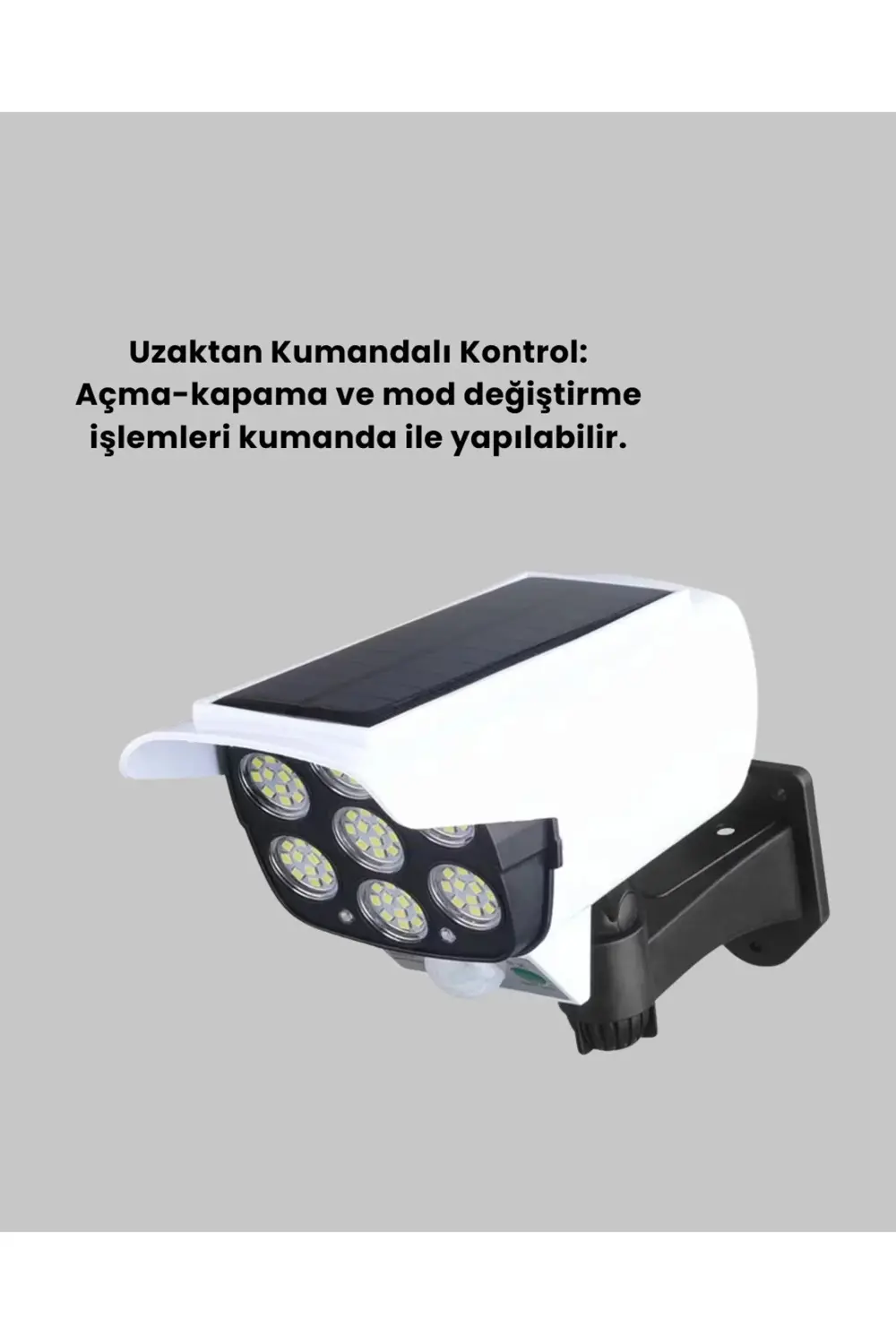 BFS Kamera Görünümlü Solar LED Lamba Hareket Sensörlü Uzaktan Kum