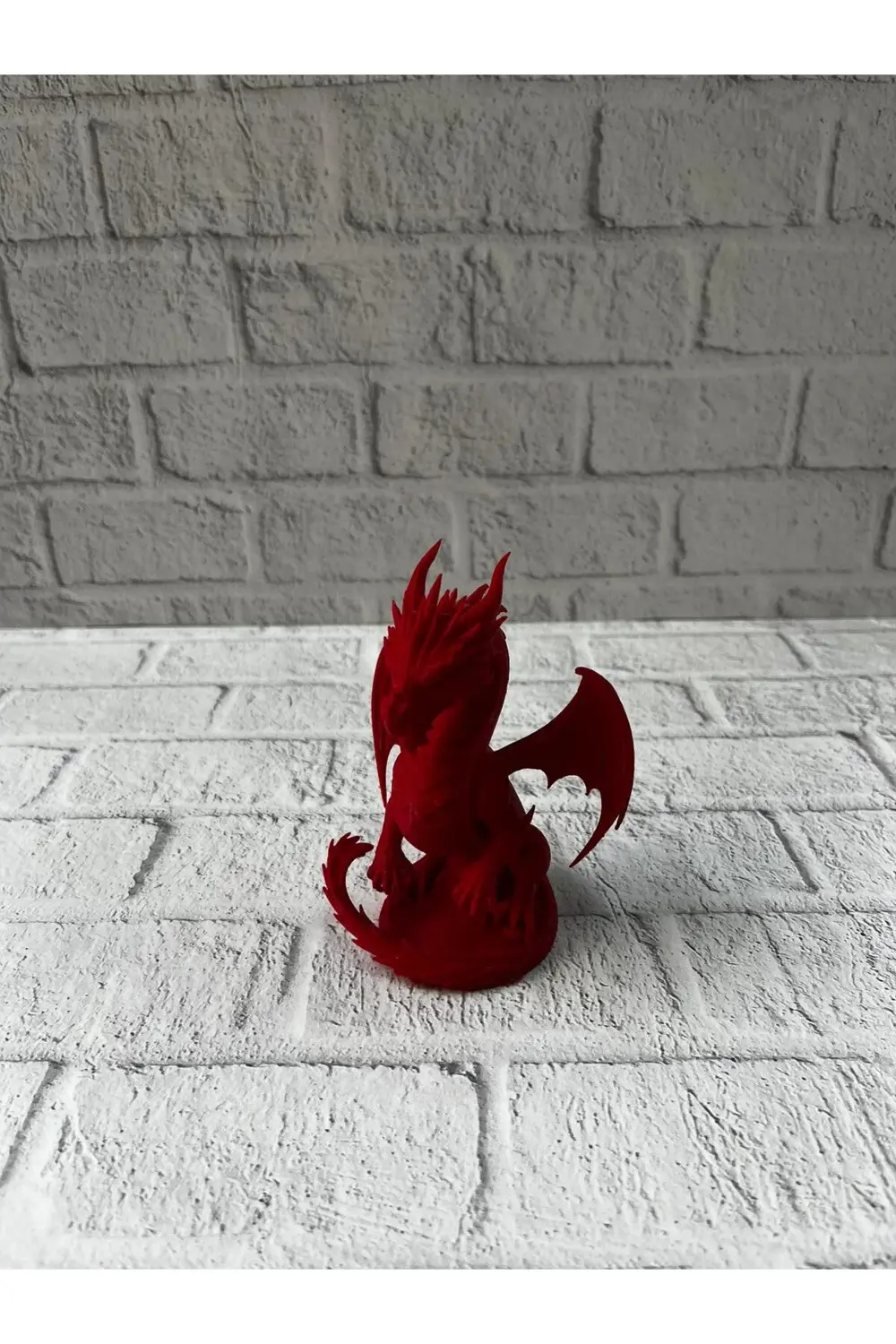 BFS Kırmızı Ejderha Biblo 12 cm Dekoratif Fantastik Obje Hediyeli