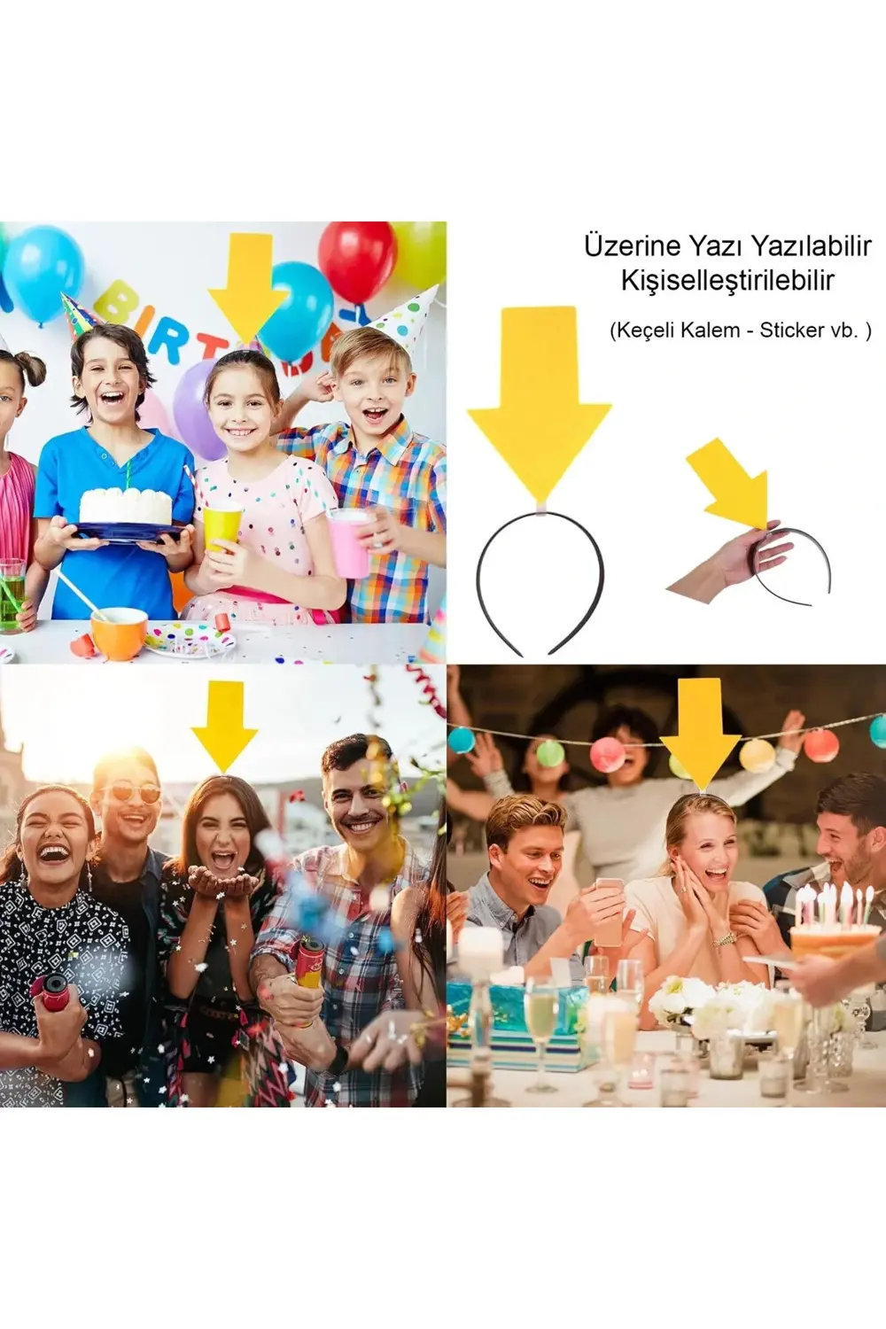 BFS Kişiselleştirilebilir Ok Taç – Üzerine Yazı Yazılabilen Parti