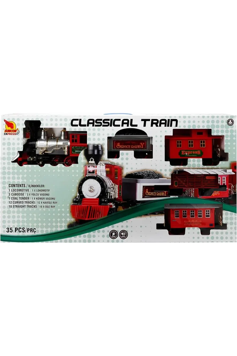 BFS Klasik Tren Seti Sesli ve Işıklı 35 Parça