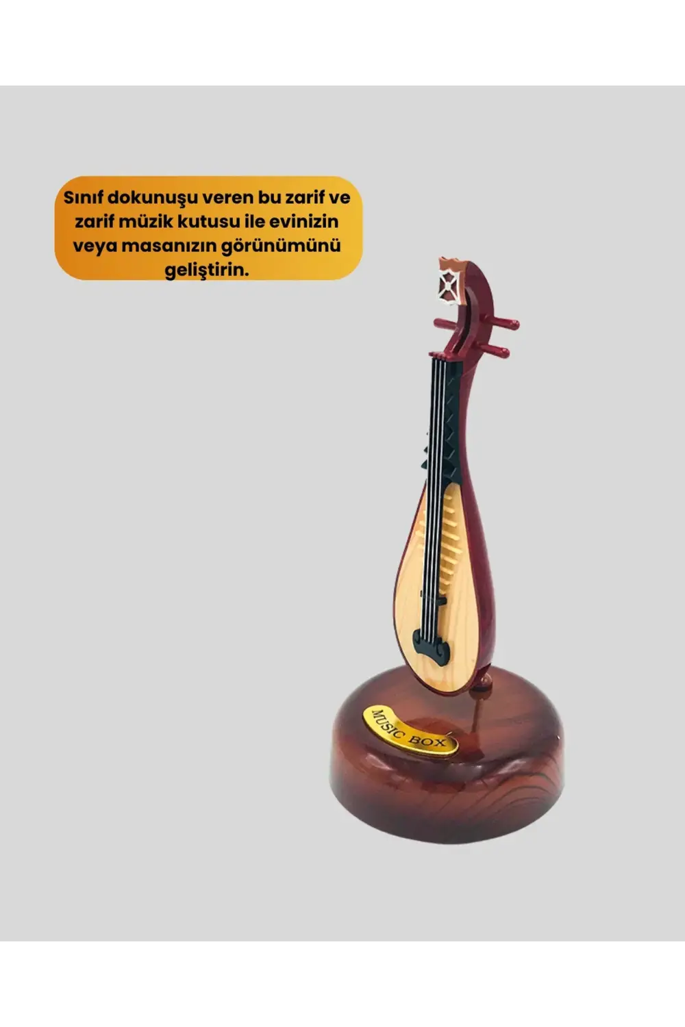 BFS Klasik Ud Figürlü Melodili Müzik Kutusu Şık Hediyelik