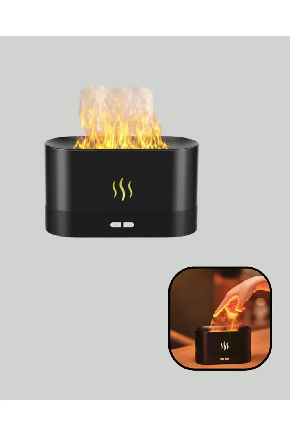 BFS LED Işıklı Buhar Makinesi Alev Efektli Kumandalı Oda Nemlendi