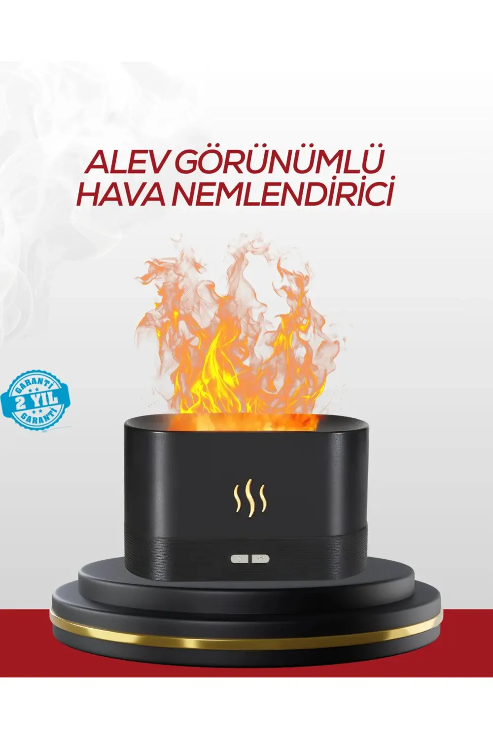 BFS LED Işıklı Buhar Makinesi Alev Efektli Kumandalı Oda Nemlendi