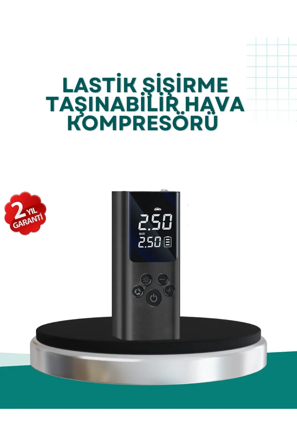 BFS LED Işıklı Dijital Hava Pompası Araba Bisiklet Uyumlu