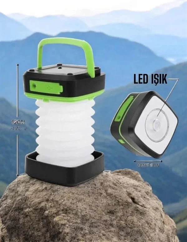 Bfs Led Lamba Kamp Lambası Hafif Taşınabilir Şarj Süreli Akordeon