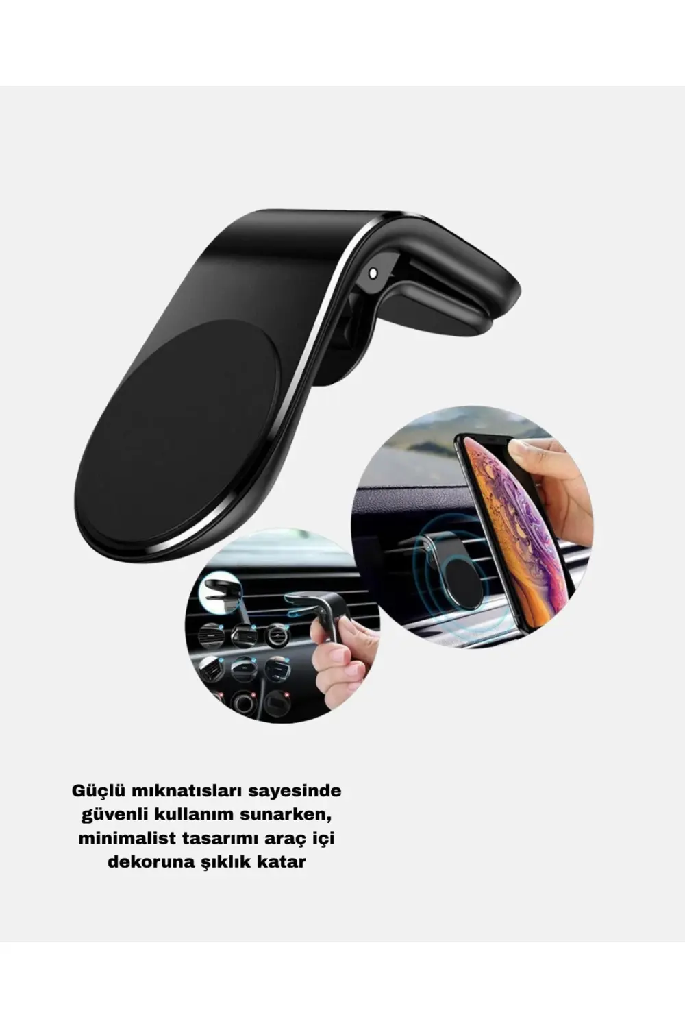 BFS Manyetik Araç Telefon Tutucu ve Hızlı Şarj Adaptörü 2’li Set