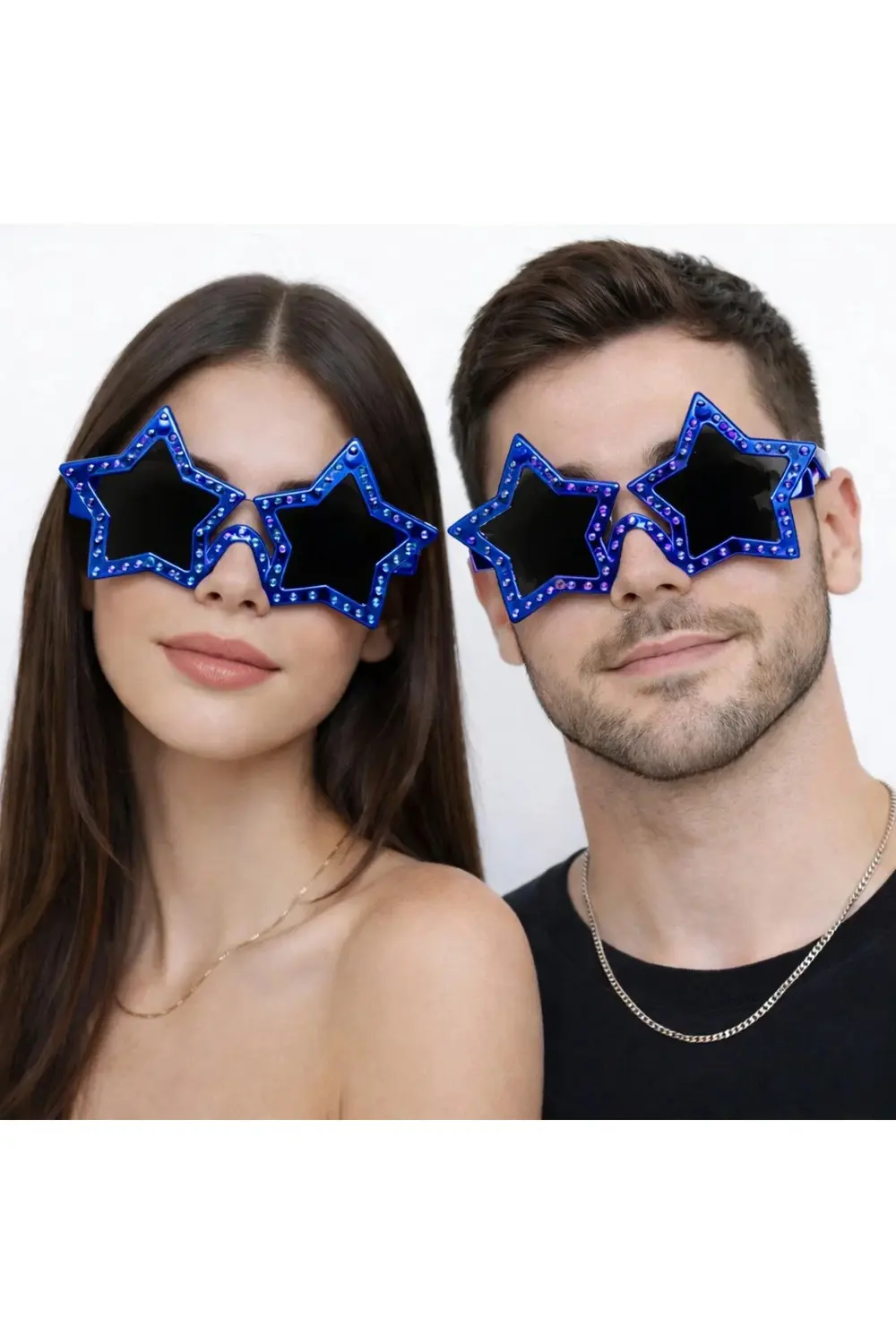 BFS Mavi Renk Disko Yıldızı Parti Gözlüğü 16X7 cm
