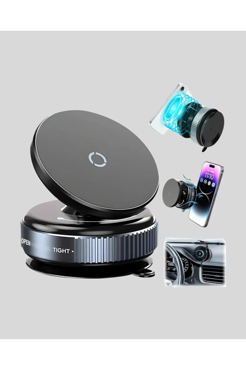 BFS Mıknatıslı Araç Telefon Tutucu Vakum Teknolojili 360° Ayarlan