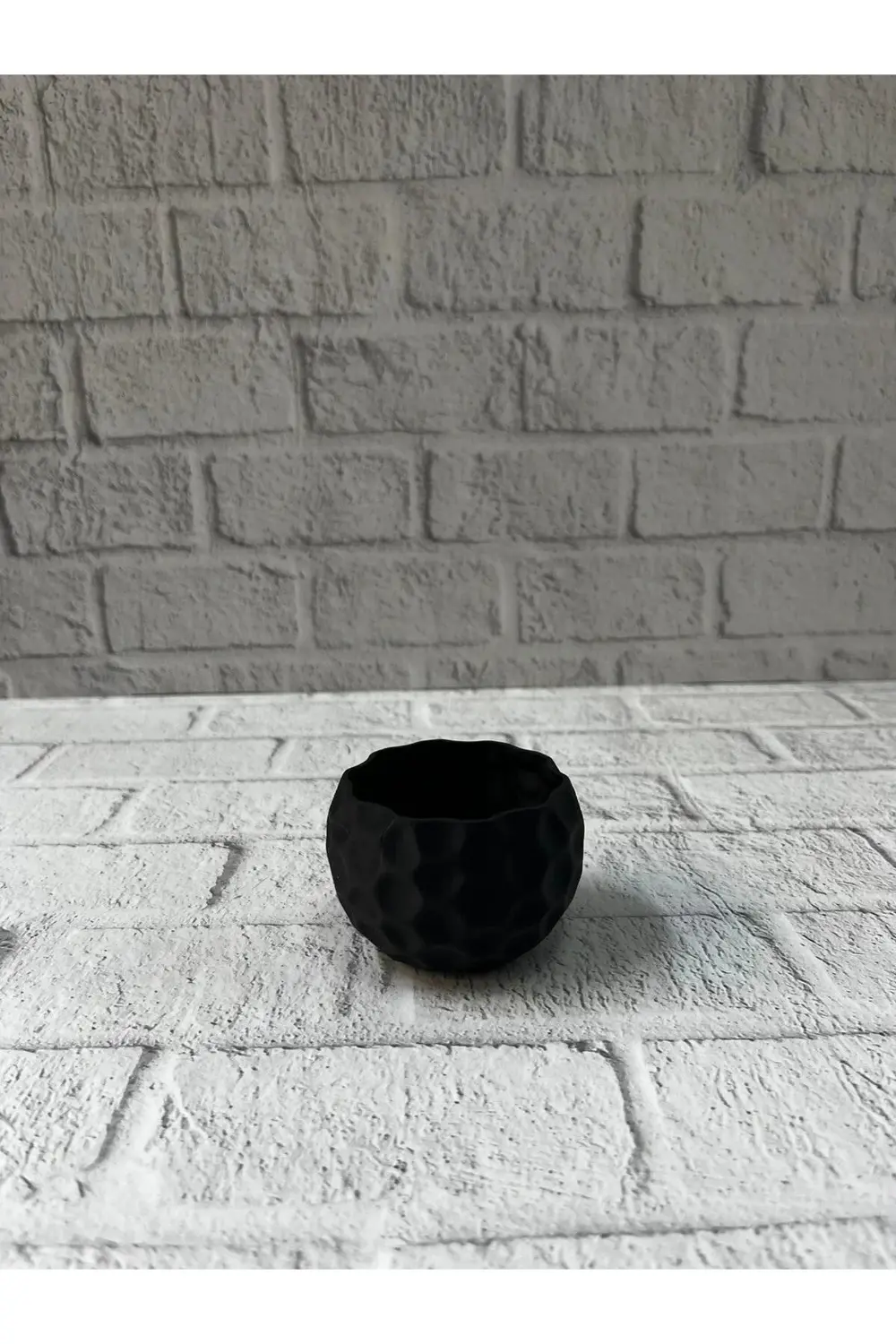 BFS Mini Siyah Dekoratif Saksı 5 cm Modern Masaüstü Bitki Saksısı