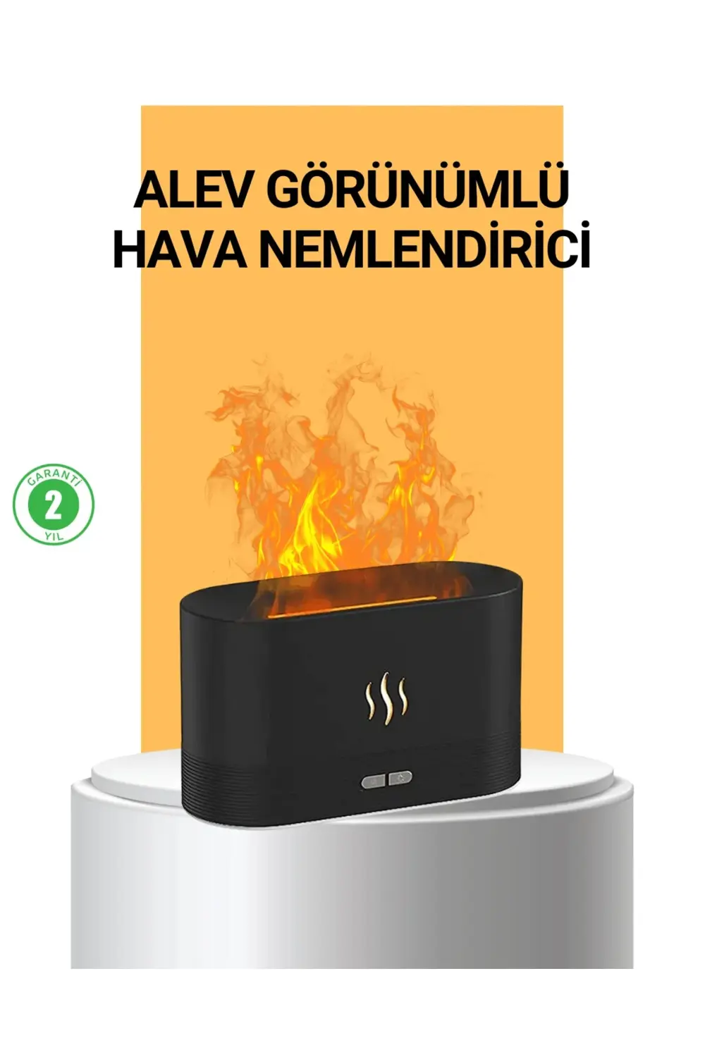BFS Modern Tasarımlı Alev Efektli LED Aromaterapi Hava Nemlendiri