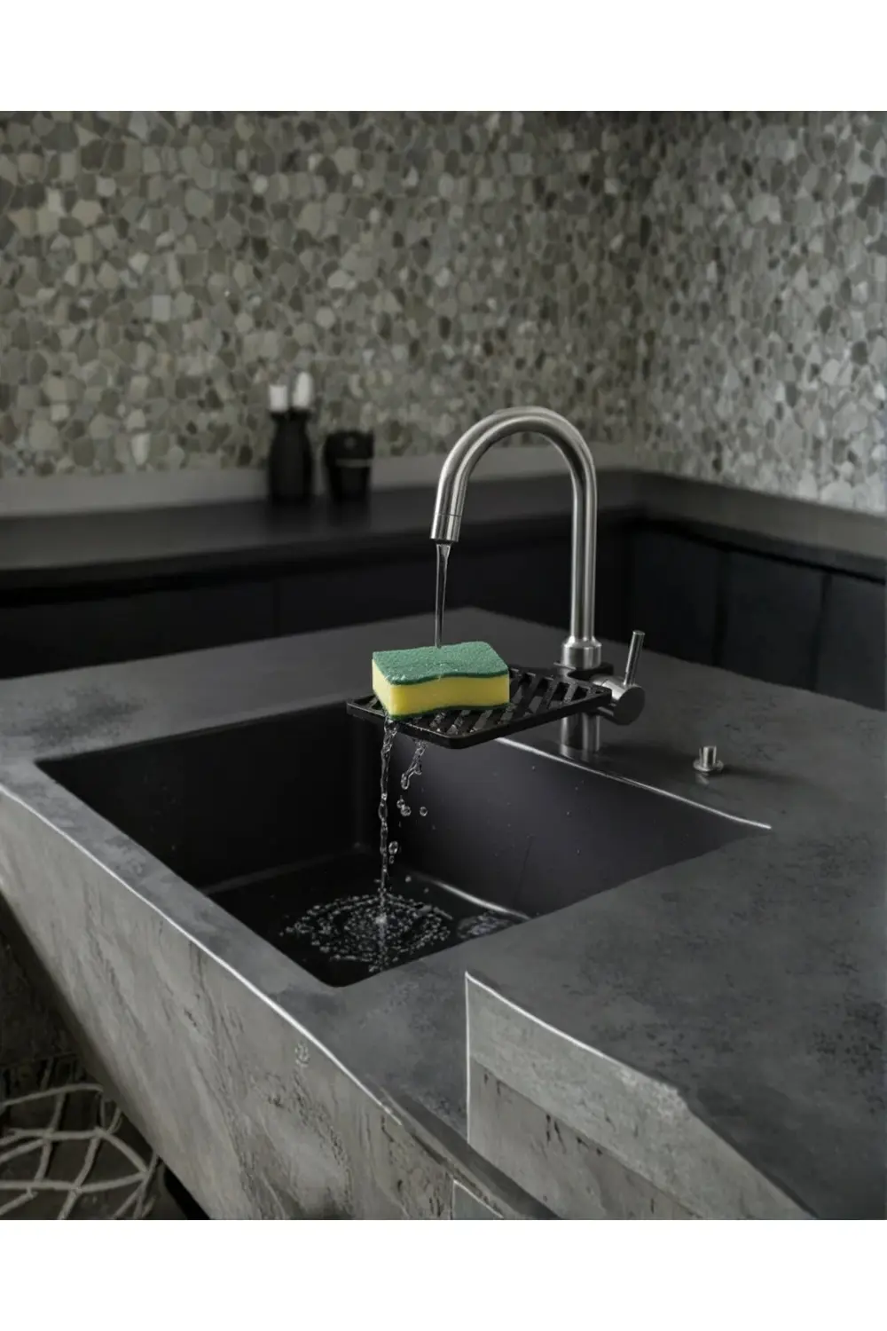 BFS Musluğa Monte Sünger Organizeri Hijyenik Drenajlı Pratik Tasa