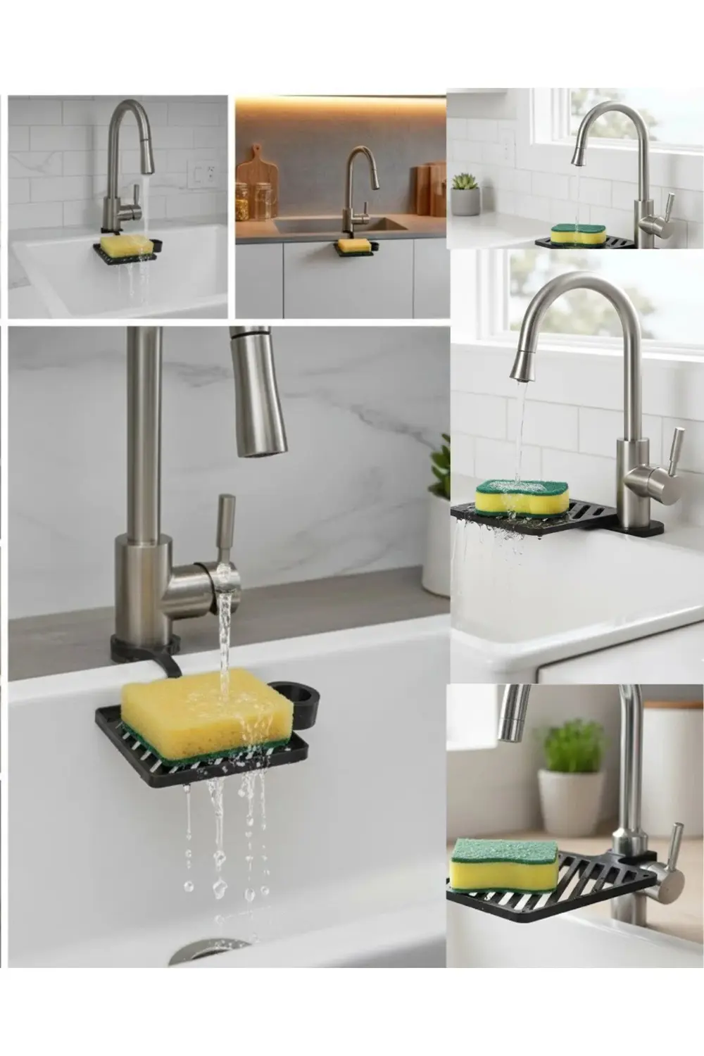 BFS Musluğa Monte Süngerlik Damlama Özellikli Mutfak Organizatörü