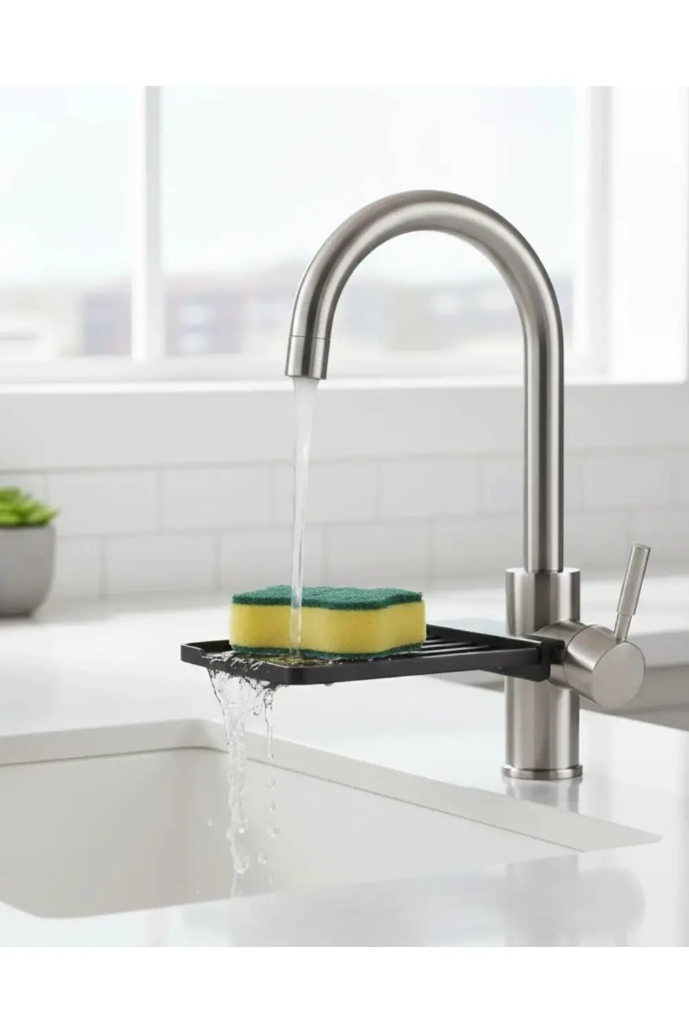 BFS Musluğa Monte Süngerlik Damlama Özellikli Mutfak Organizatörü